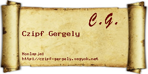 Czipf Gergely névjegykártya